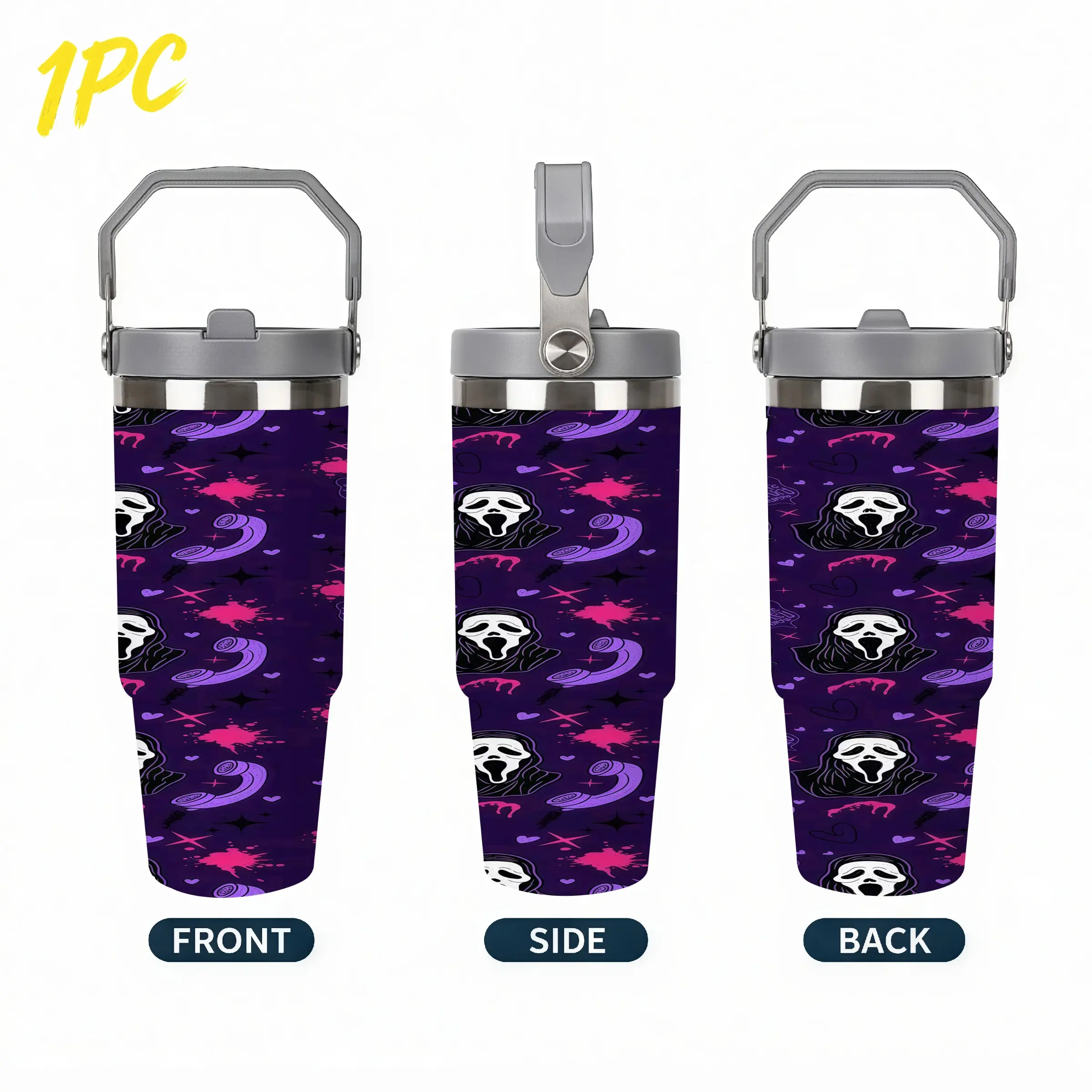 1pc 30oz 900ml 304 Stainless Steel Durable Tumbler Practical Daily Drinking Cup For Men And Women