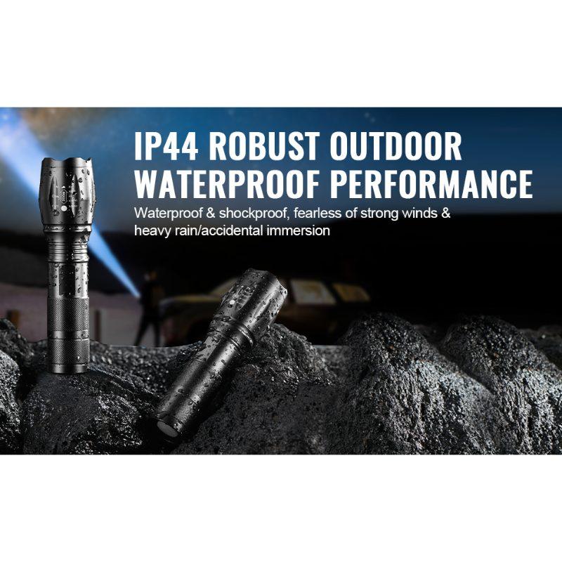 VEVOR 2 Pack Flashlights Torch, 2000 High Lumens 5 Modes Adjustable Focus Flashlight, IP44 LED Waterproof Handheld Flashlight for Camping Cycling Hiking Fishing Emergency VEVOR 2 Pack Flashlights Torch, 2000 High Lumens 5 Modes Adjustable Focus Flashlight, IP44 LED Waterproof Handheld Flashlight for Camping Cycling Hiking Fishing Emergency