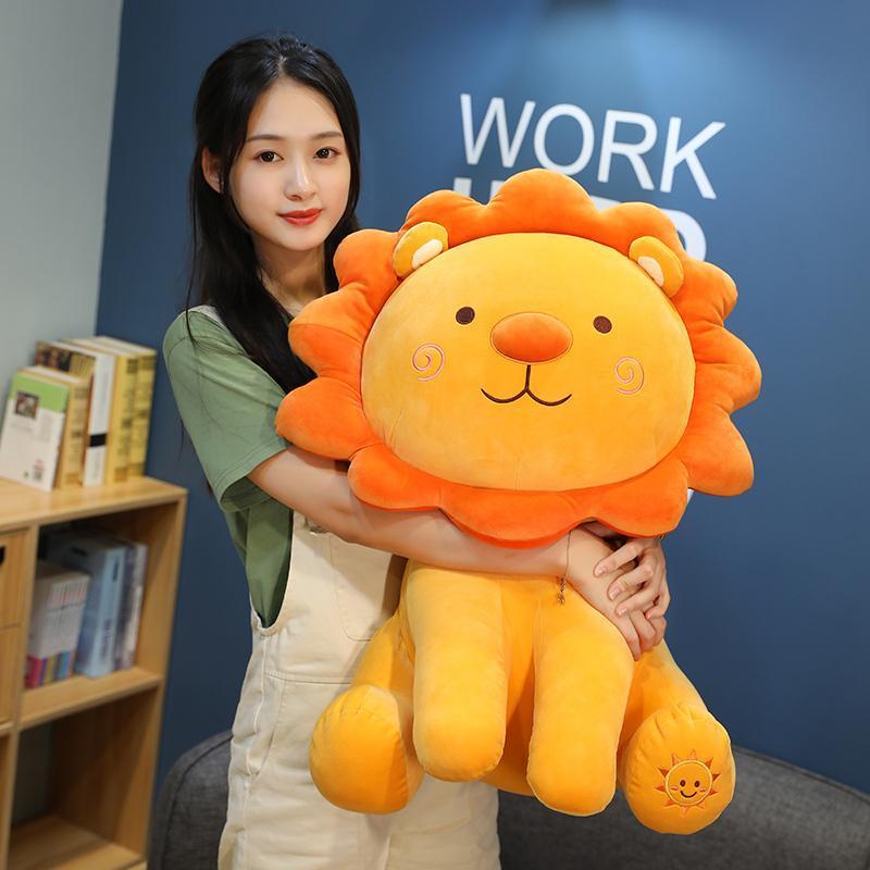 1pc 35/50cm Lovely Smile Lion Plush Toys Cartoon Sunshine Lion King Pillow Stuffed Soft Animal Cushion for Children Girls Gifts
