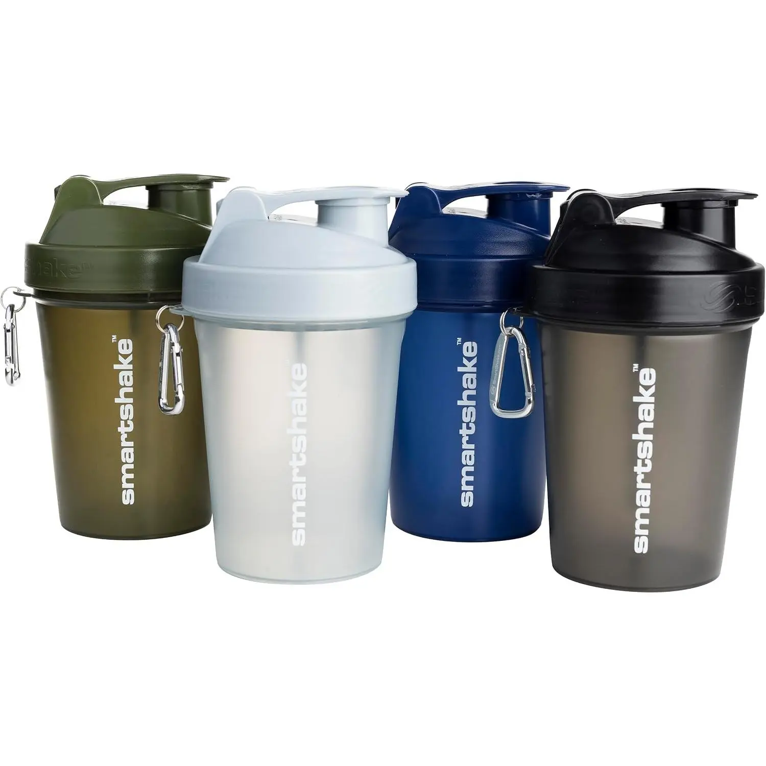 Smartshake Lite 4 Pack 400 ml/13.5 oz Protein Shaker Bottle | Silent Mixing | Leak-Proof Shaker Bottle | Shaker Cups For Protein Shakes | Gym Shaker Bottle | BPA-Free, Dishwasher Safe | Multicolor | 4-Pack