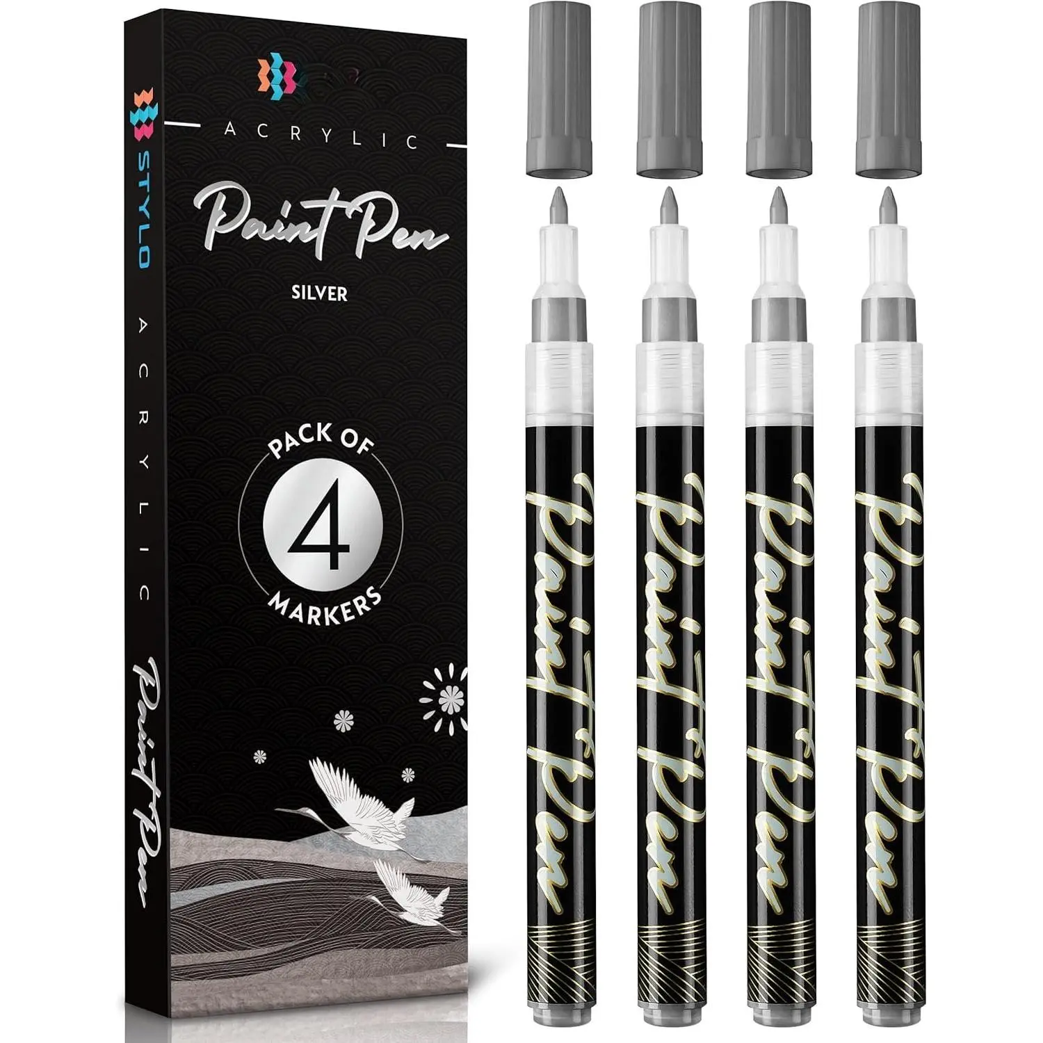 Pens, 4   Markers, Fine Tip | 0.7 mm  nib, opaque quick drying ink, for invitations, place cards,  tags,  and ceramics