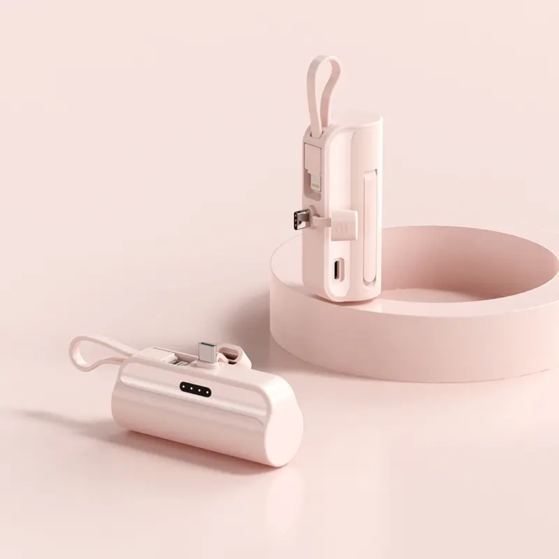 New Capsule Power Bank, 5000mah Battery Capacity, Compact and Portable, Dual Output Ports, Compatible with iPhone and Android Devices
