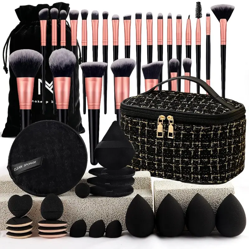Professional Makeup Tool Set, Cosmetic Tools, Portable Travel Face Brush Kit, Eye Shadow & Loose Powder Brushes, Ideal for Beginners, Daily Use