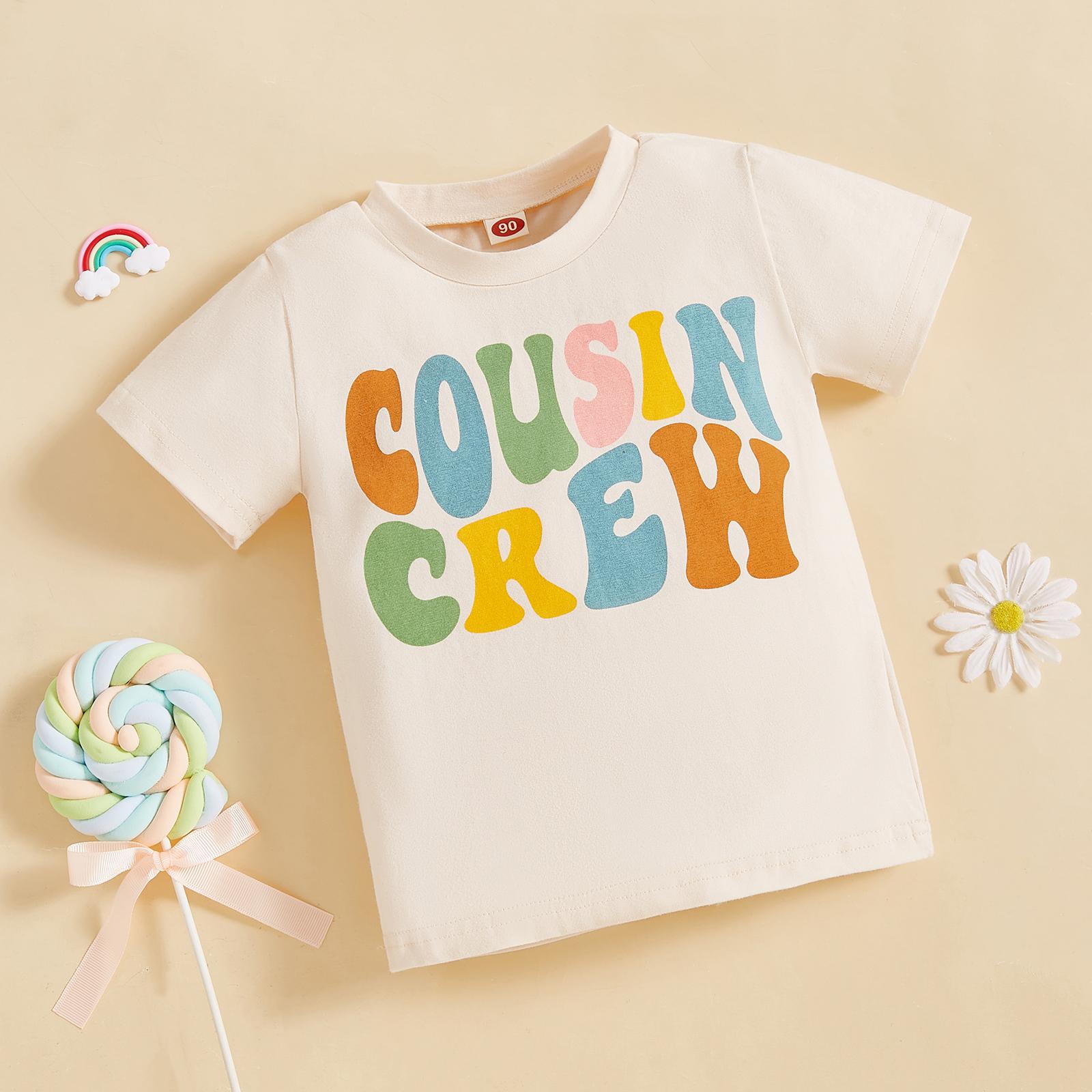 Toddler Baby Boy Girl Summer Tops Casual Round Neck Short Sleeve Letter Print T-Shirt Toddler Kids Summer Clothes Outfits