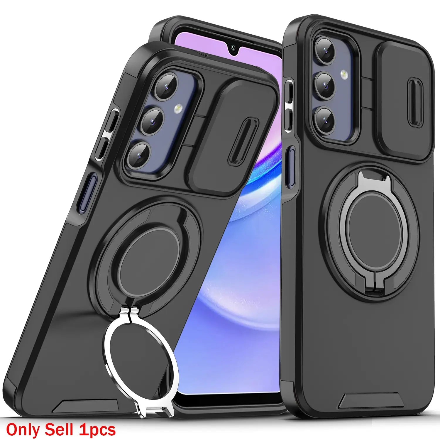 Case for Samsung Galaxy A15 4G/A15 5G, Thick Protective Shockproof Full Body Protection, Magnetic Ring Stand, Dust-Resistant, Scratch-Proof, Military Grade for Samsung Galaxy A15 4G/A15 5G Case