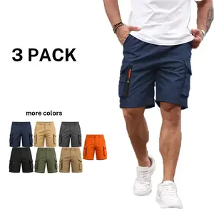 Men’s athletic casual cargo shorts — multiple pockets, drawstring elastic waistband, available in various sizes/specifications; suitable for outdoor hiking, everyday running, and commuting; Father’s Day gift