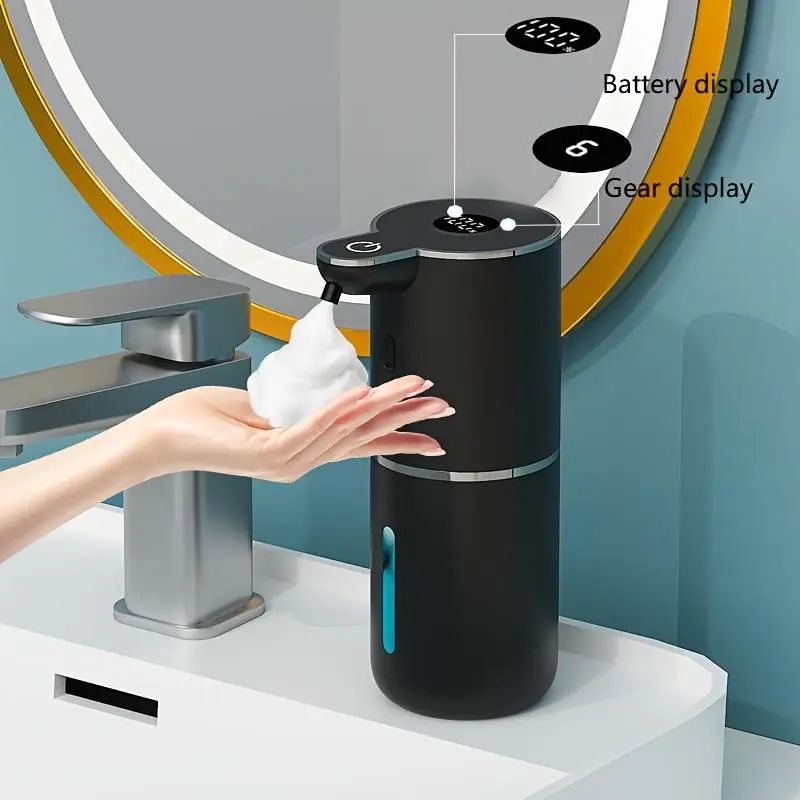 DONASIRA Rechargeable Automatic Sensor Control Soap Dispenser - Countertop/Wall Mounted, Touchless, Large Capacity, 4 Adjustable Settings for Kitchens, Bathrooms, Automatic Open Soap Dispensers, Sensor Control Soap Dispensers
