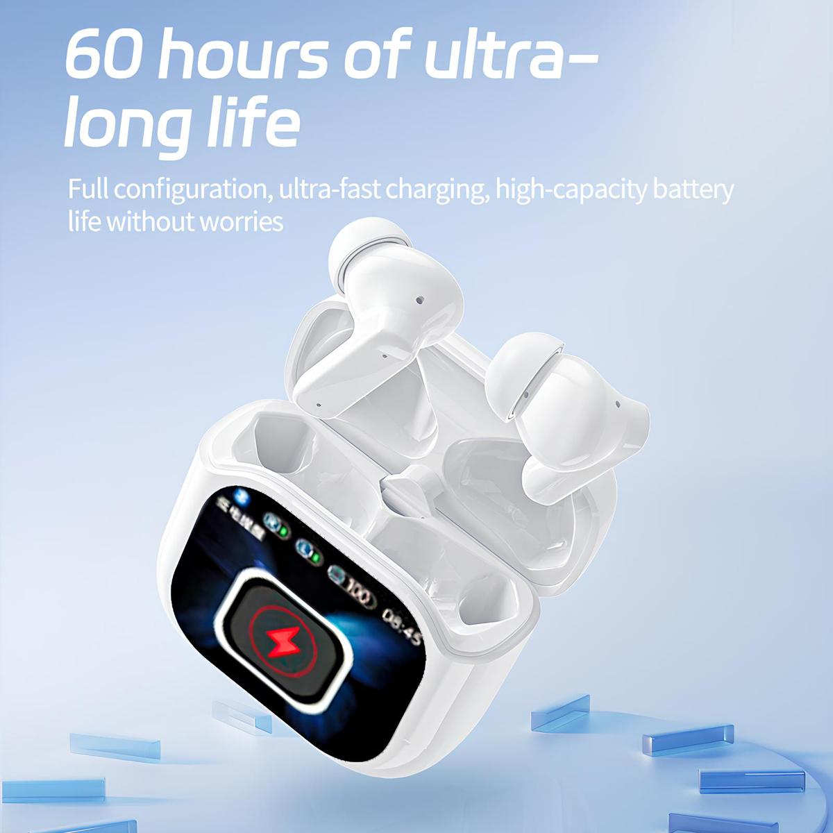 Wireless Earbuds with Smart Touch Screen Case, Ear Buds Active Noise Cancelling,Playtime for Sports & Working, Headphones for iPhone/Android/iPad Audio Charging Bluetooth Wireless Earbuds with Smart Touch Screen Case, Ear Buds Active Noise Cancelling,Playtime for Sports & Working, Headphones for iPhone/Android/iPad Audio Charging Bluetooth