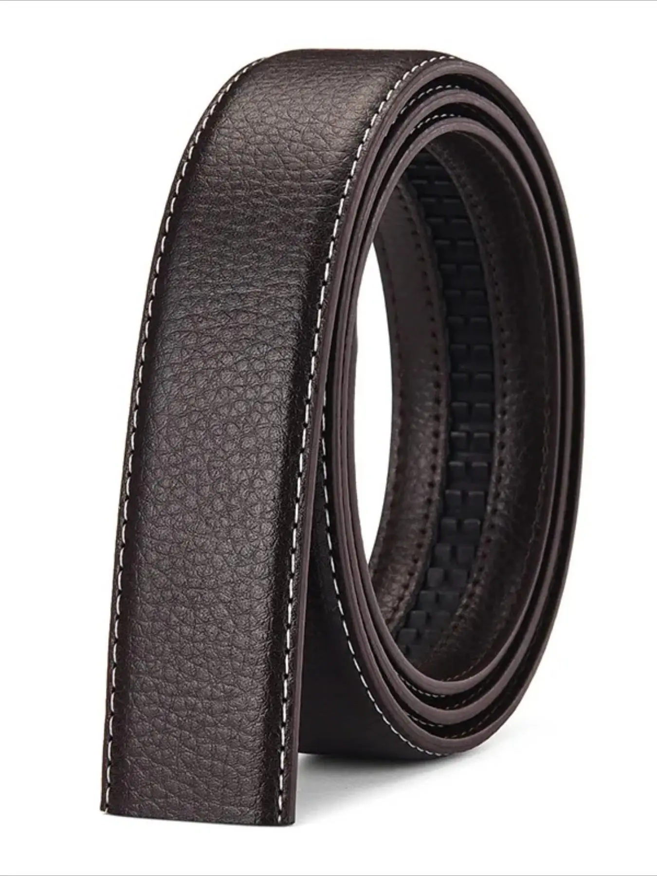 Belts Without Buckle for Men Women White Black Brown Red Coffee Color Women Men Belt No Buckle for Automatic Buckle Synthetic Leather Easy Adjustable Belt