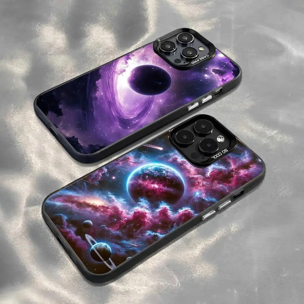 Space Galaxy Universe Phone Case Candy Matte Shockproof Back Cover For iPhone 11-17 Pro Max/Plus & Samsung Galaxy S23-S25 Protective Case