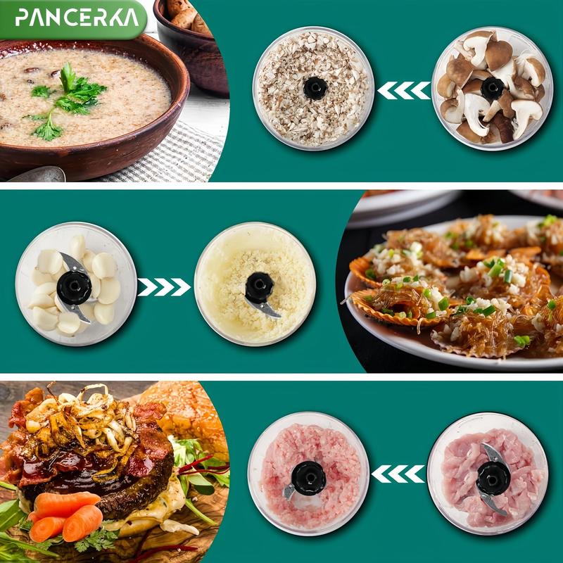 US Plug Charging Electric Vegetable Chopper, 1/2 Counts Mini Food Grade Processor, Convenient Food Chopper for Cutting, Dicing, Chopping and Pureeing, Kitchen Appliances, Kitchen Accessories