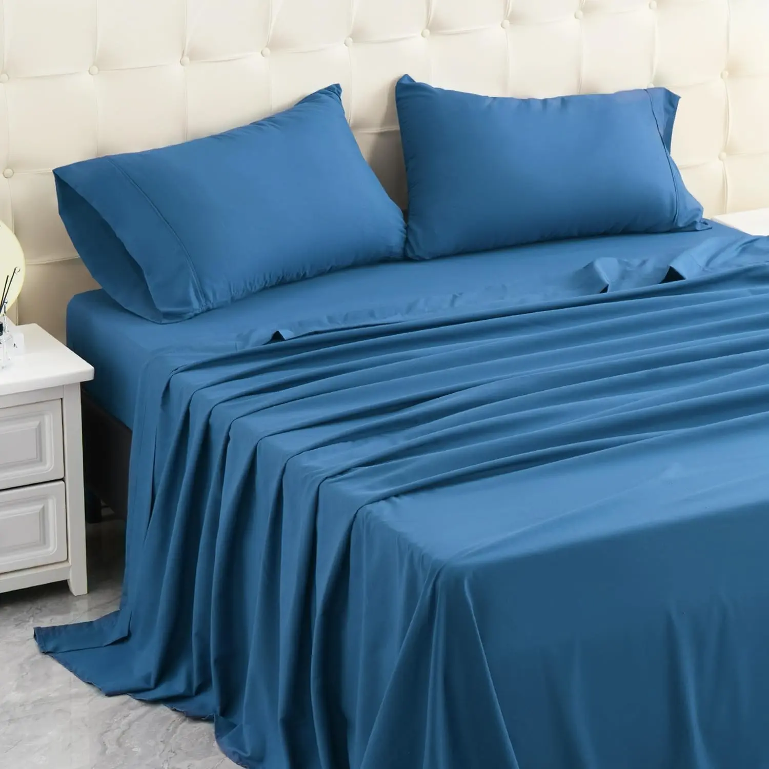 Twin Bedsheets Set - 3-Piece Silky Soft Bedding Set with 16" Deep Pockets (Royal Blue, 3 Sheets Included)