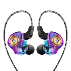 QKZ Ak6-Ultra Heavy Bass Headphones Deep Bass Headphones High Quality Headphones Monitor Headphones Mobile Wire-Controlled Sports HIFI Running Headphones with Microphone Headset