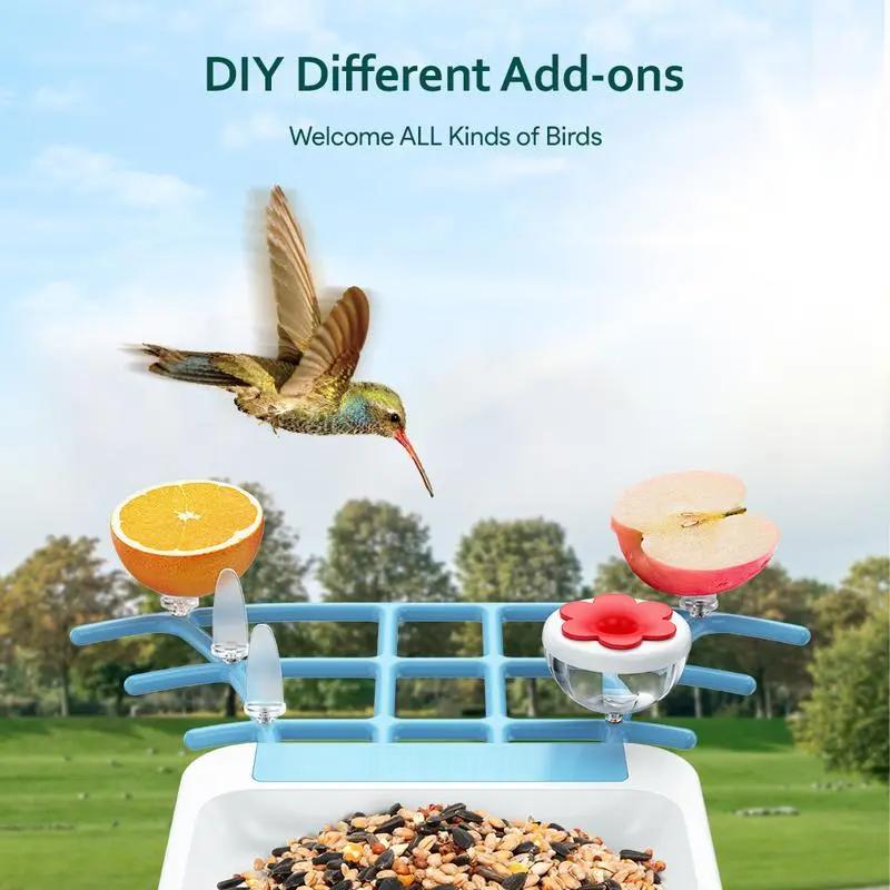 Bird Feeder with Camera, Smart Bird Feeder Camera with AI Identify, Metal Bird Feeder with Suet Cage & Fruit Fork, Auto Capture Bird Videos & Motion Detection, Ideal Gift for Bird Lovers