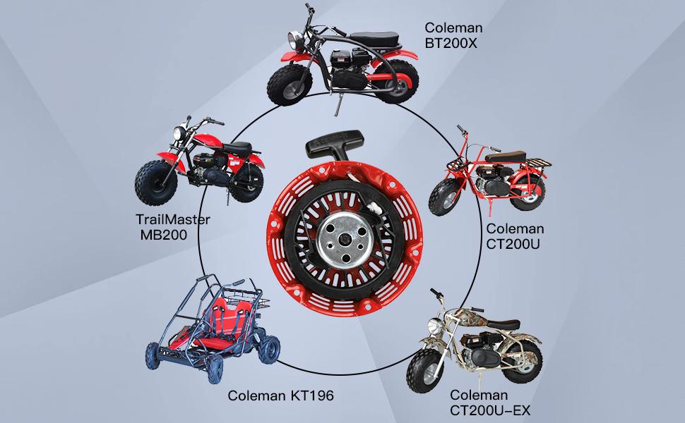 BASIC SUPPLY Recoil Pull Starter for Predator 196cc 212cc 6.5hp Coleman CT200U CT200U-EX BT200X KT196 Baja MB200 Trailmaster Hammerhead Massimo Harbor Freight GX120 GX160 GX200 Mini Bike Go Kart Cart Engine BASIC SUPPLY Recoil Pull Starter for Predator 196cc 212cc 6.5hp Coleman CT200U CT200U-EX BT200X KT196 Baja MB200 Trailmaster Hammerhead Massimo Harbor Freight GX120 GX160 GX200 Mini Bike Go Kart Cart Engine