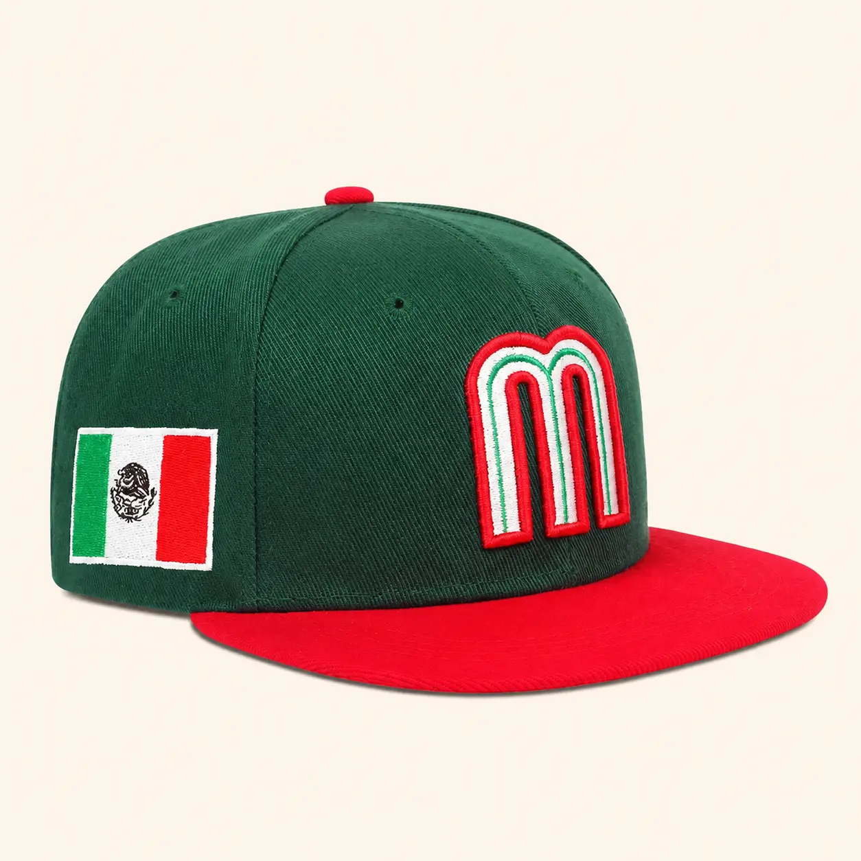 2026 New Lightweight Breathable Adjustable Baseball Cap, Unisex Mexico Flag Letter M Flat-Brim Dad Hat, Casual Hip-Hop Street Style Headwear for Sports, Travel & All-Day Daily Outfit