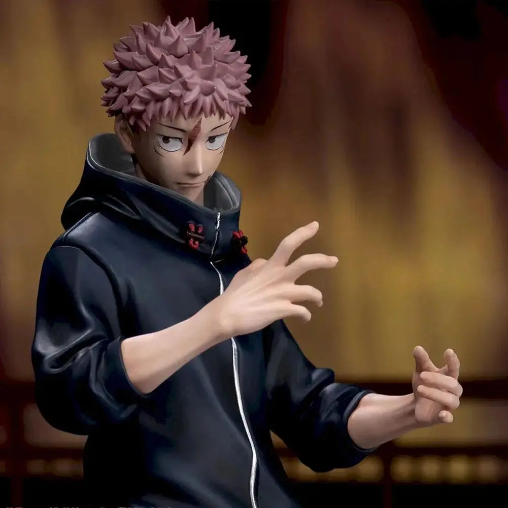 Anime JJK Figure black hoodie Itadori Yuji Action Figures PVC Model Desktop Ornament Collection Itadori Yuji Figurine Toys Gifts
