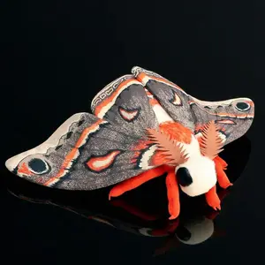 BLUESLEMON 17.72 Inch Plush Moth Doll, Realistic Soft Filled Moth Plush, Unique Gift For Entomology Enthusiasts, Nature Lovers, Science Teachers And Insect Collectors, Educational Decor