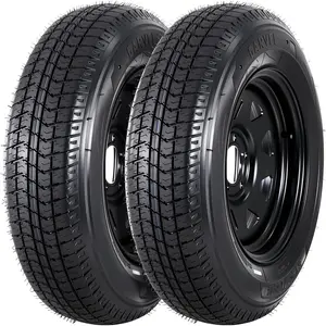 2-Pack Trailer Tire On Rim ST205/75D15 Trailer Tires and Wheels 5 Lug Trailer Tires with 15In Rims Load Range C 6PR Black