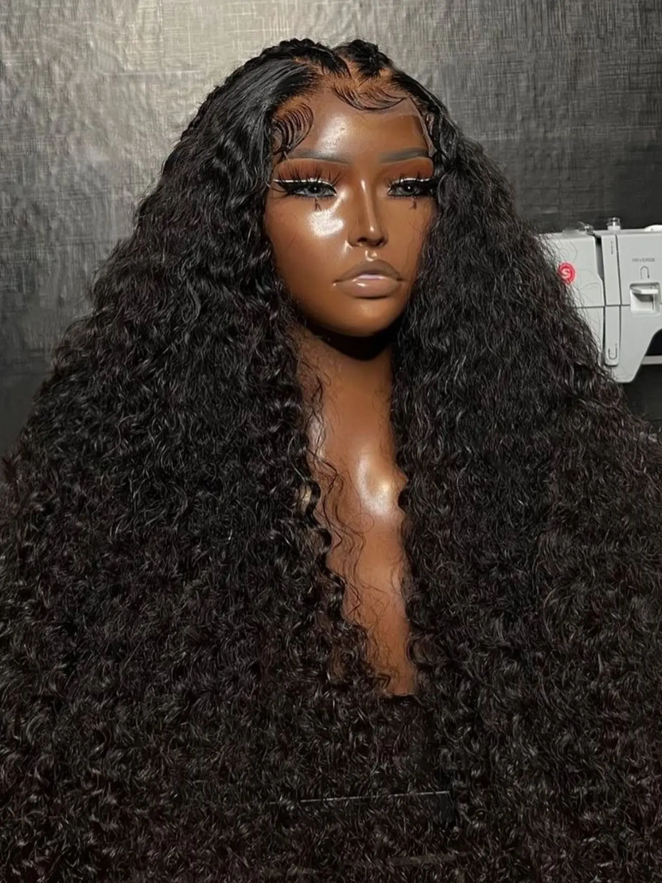 26-Inch Long 13*4*1 Front Lace Curly Wig, 180% Density, Natural Hairline, No Glue, Breathable, Heat Resistant, for Daily Wear