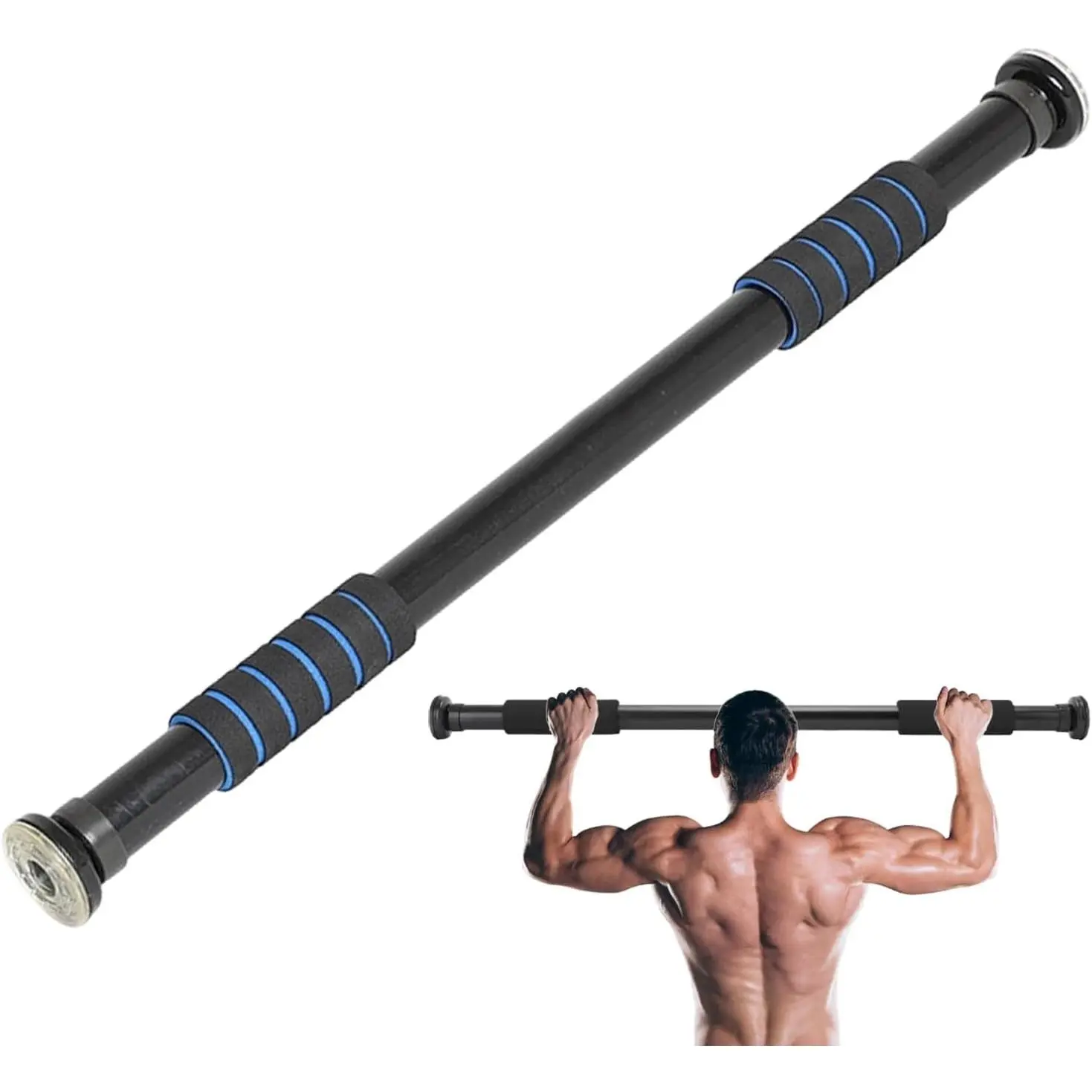 Pull Up Bar for Doorway, Adjustable Door Frame Pull Up Bar with 330 lbs Capacity, No Screw Chin Up Bar for  Gym Strength , Fits 25"–39" Door Frames and Walls