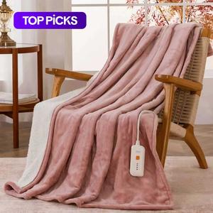 electric throw blanket, 4-level temperature & 3-hour automatic shut-off function heated blanket, cozy warm heated blanket for home office travel