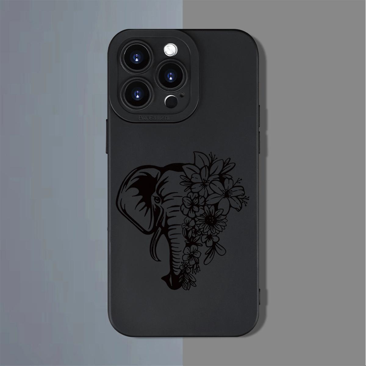 Elephant flower pattern printed phone case for iPhone 16 Pro Max Case 11 15 14 13 12 Pro Max Plus Case Shockproof Phone Cases Christian Gifts for Sister Women Men Protective Protection Cover Protector