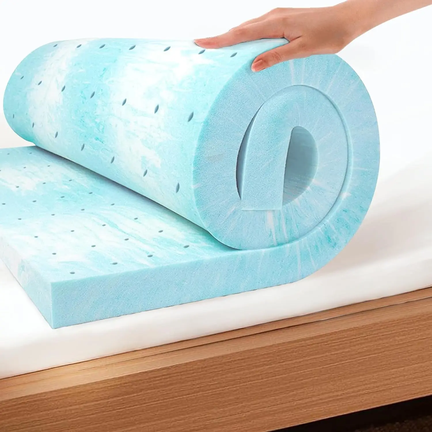 3 Inch Queen Memory Foam Mattress Topper, Gel Foam Mattress Topper for Pressure Relief, Ventilated Design Bed Topper in a Box, CertiPUR-US Certified, 60"×80", Medium