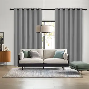 2-piece set of solid color blackout curtains, with perforated top grommets for hanging, made of 100% polyester, fully blackout, heat-insulating and noise reducing, UV resistant, easy to maintain, suitable for living rooms, holiday gatherings