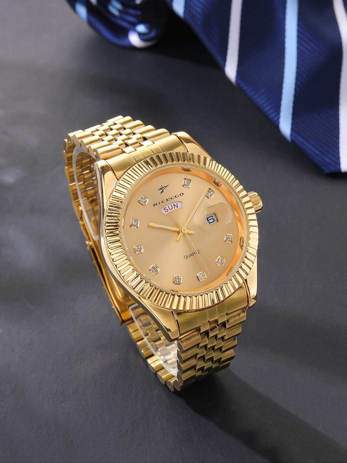 Men's Business Round Dial Analog Quartz Watch, Fashionable Watch for Party, Daily Clothing Decor, Trendy All-match & Exquisite Watch for Birthday Gift with Box, Quartz Wristwatch