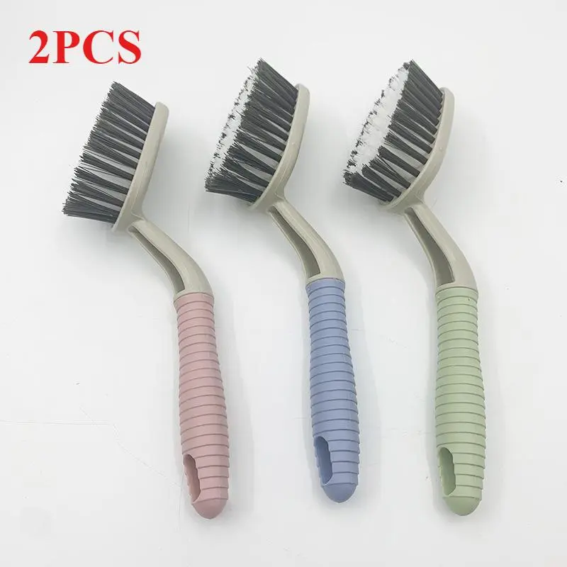Set of 2 Durable Plastic Cleaning Brushes with Long Handles, Ideal for Scrubbing Bathrooms, Showers, Tiles, Kitchens, Floors, Bathtubs, And Carpets