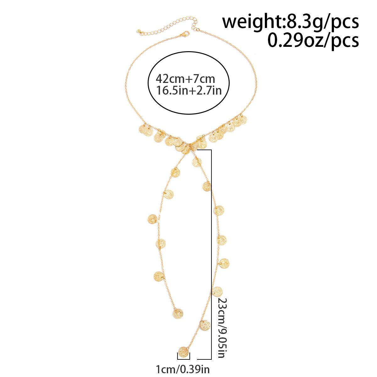 Hip Hop Irregular CCB Pearl Beaded Necklace Y-Shaped Disc Tassel Collarbone Chain Trendy Y2K Aesthetic Streetwear Layered Dainty Stylish Unique Fashion Jewelry Casual Stackable Accessories for Men Women Daily Party Street Hip Hop Outfit Wear