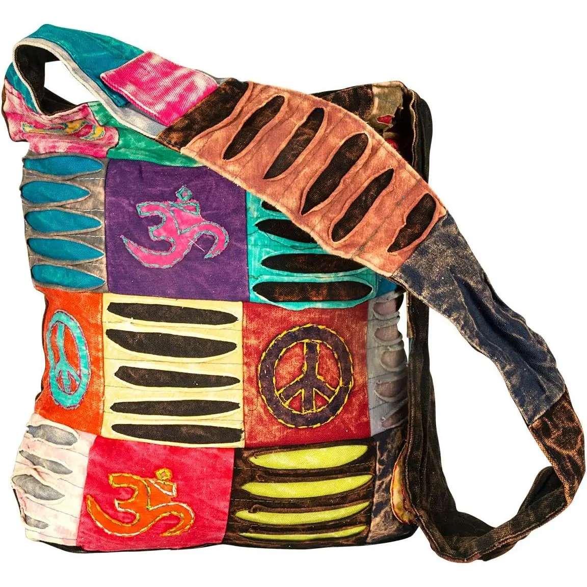 Blue Red Hobo  Sling   Messenger  Bag Hippie Boho Bohemian Light Roomy Spacious | Hippie