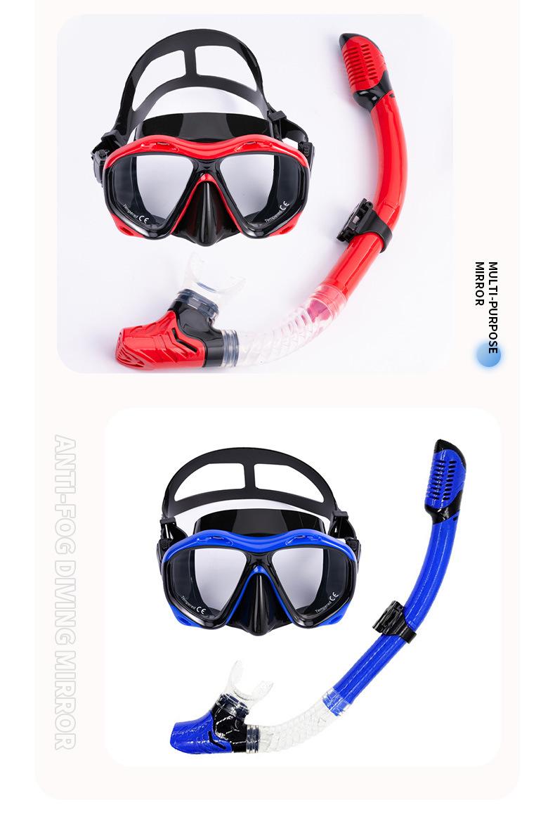 Snorkeling Equipment Diving Mask Snorkel Set Fully Dry Snorkel Tempered Glass Liquid Silicone Adult Suit White Black Red Tip