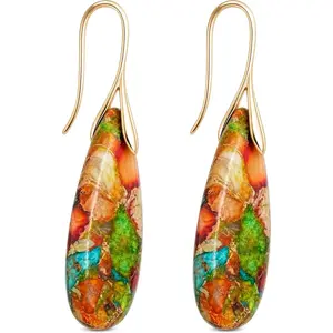 Dangle Drop Earrings for Women, Statement Synthetic Stone Fishhook Design, Lightweight 2 Inch Length for Party, Anniversary Present Option