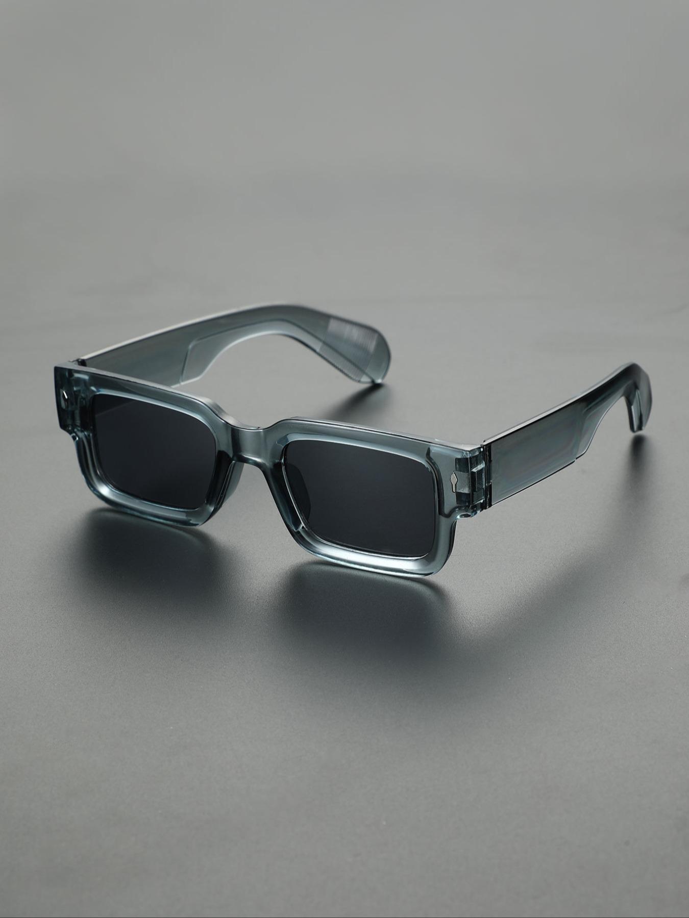 Men's Square Frame Sunglasses, Trendy Casual Sunglasses for Everyday Use, Fashion Accessories for Outdoor Activities, Square Frames Sunglasses