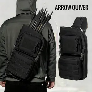 Lightweight Archery Hanging Back Arrow Quiver - MOLLE System with D-Ring, System Pocket, Dual-Side Carry, Extendable Bottom, Adjustable for Compound & Recurve Bows, Ideal for Hunting & Target Shooting