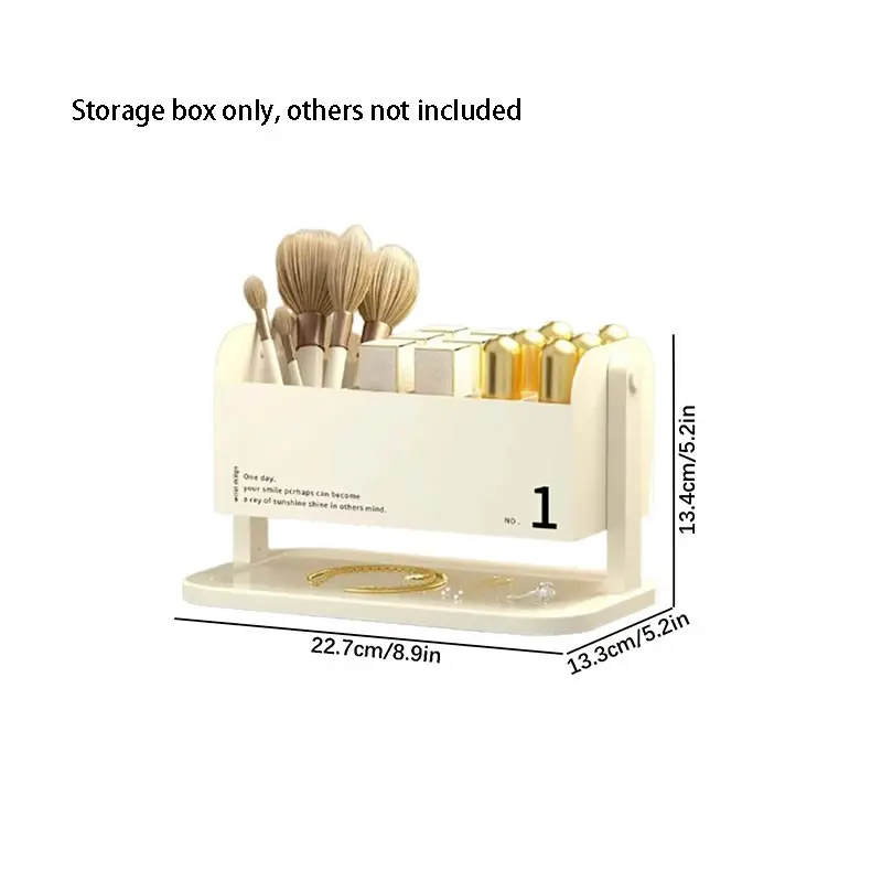 Luxury Makeup Storage Box, Ideal for Brushes, Lipsticks, Necklaces, Elegant Bathroom Organizer, Compact and Stylish Design