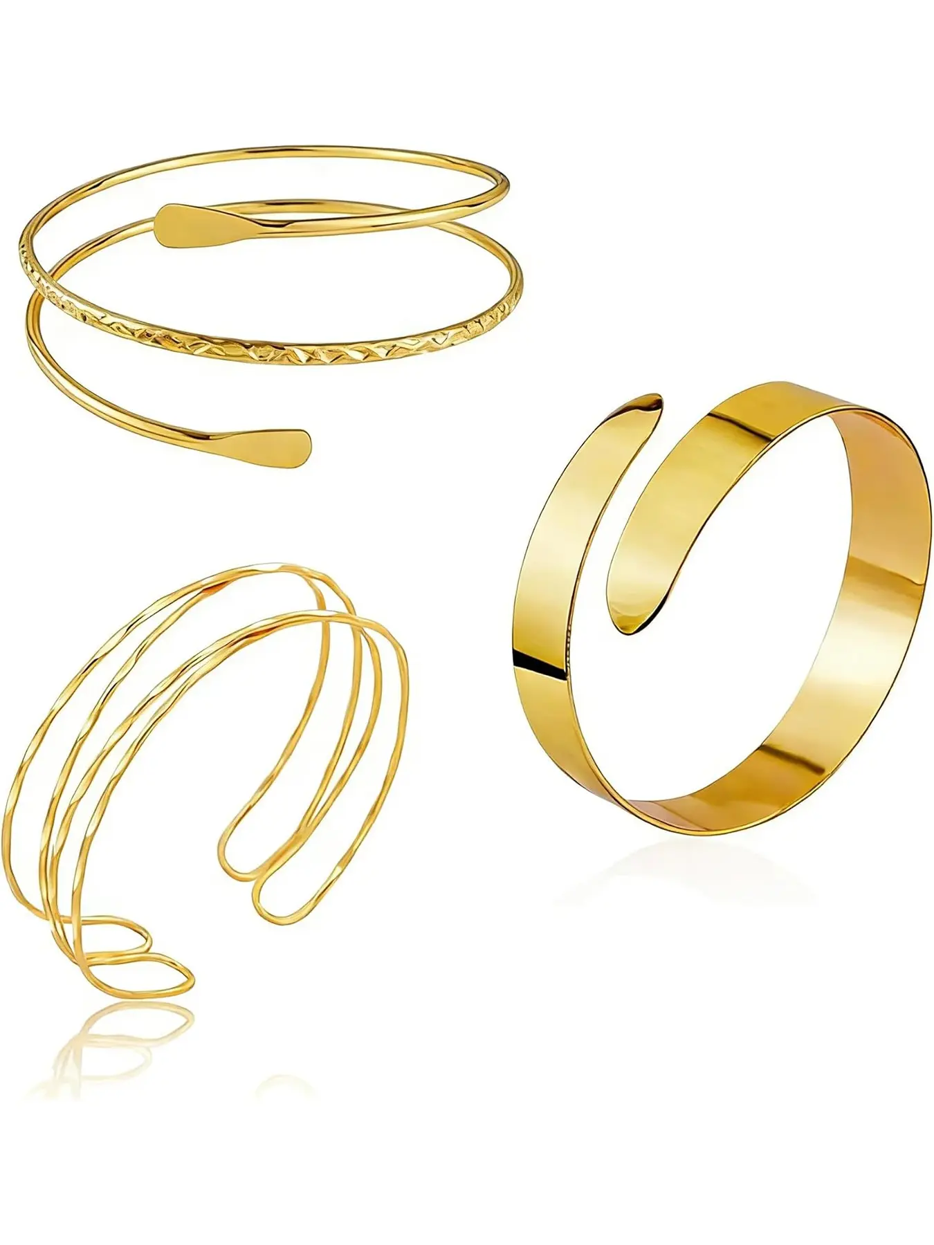 Dainty Gold Arm Cuff for Women Minimalist Upper Arm Cuff Bangle Adjustable Armband Thin Arm Bracelet Jewelry
