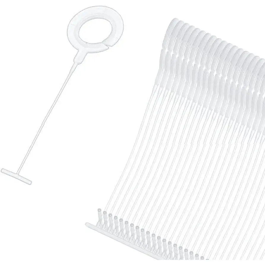 1000 Pcs Plastic J Hook Clothing Tagging Fasteners for Tag Label, 2 inch (Clear)