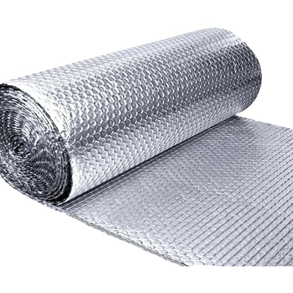 Radiant Barrier Insulation Sheet, Double-Sided Aluminum Foil Bubble Film, Fireproof & Soundproof Thermal Shield for Walls, Garage Doors, Floors - 47.2 in x 10 ft, Window, Reflects 95%, Fire-Rated, Bubble Texture, 1Pcs, Around Fireplaces, Attics
