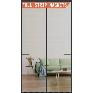 Screen Door Upgraded-Model Full Strip ,Fiberglass Heavy Duty Mesh Screen Doors ,Retractable Door Screen  Closure for Single Front Patio Fit Doors to 32x80