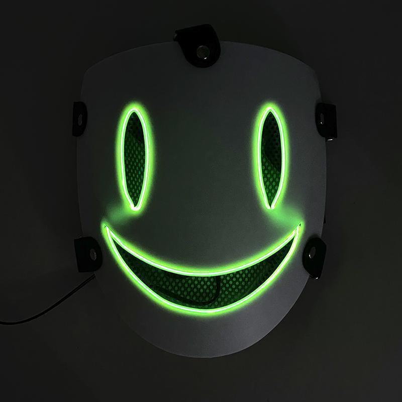 Japanese Anime Cosplay Face Mask Neon High Rise Invasion Mask LED Glowing Mask Sky invasion Masquerade Cosplay Prop