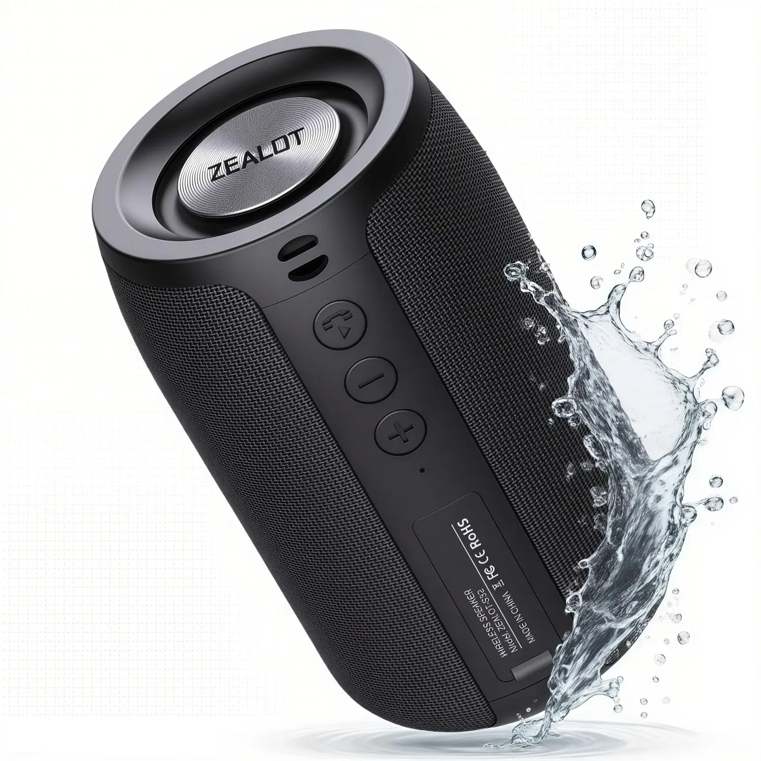 ZEALOT Portable Bluetooth Speaker, Compact Portable Audio, Wireless Stereo Speaker, Rechargeable Speaker - with Powerful Bass, IPX4 Waterproof, Supports TF Card, USB, AUX & Phones/Computers - Perfect for Home, Outdoor, Bathroom