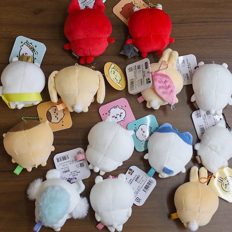 NEW 11CM Kawaii Chikawas Hachiware Usagi Angry Pun Series Plush Keychain Pendant Soft Stuffed Cartoon Plush Doll Toy Bag Pendant