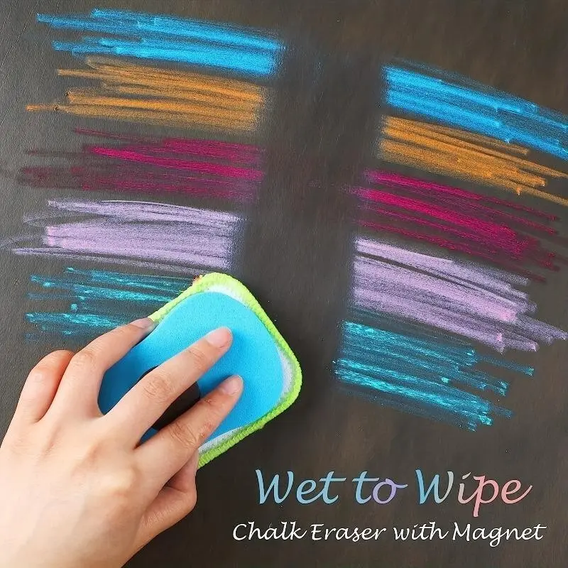 Reusable Magnetic Chalkboard Eraser, Washable Whiteboard Eraser, Dry Erase Reusable Chalk Eraser, Home and Office Supplies