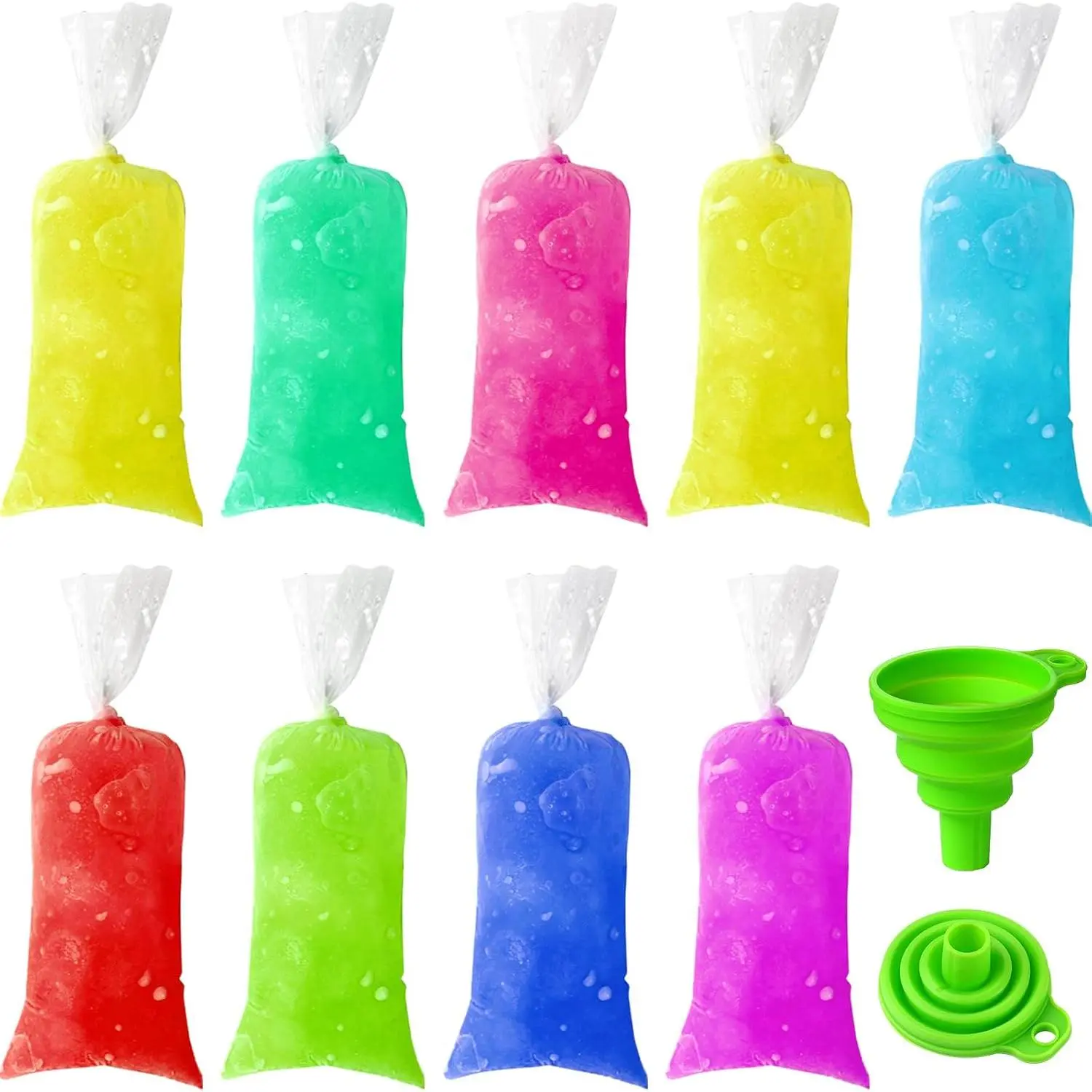 Camp Kitchen 200-Pack 2x8 in Disposable Plastic Popsicle Bags, Foldable Reusable Silicone Freeze Pop Pouches with Kitchen Gadgets for Mexican Ice Pop Bolis, Food & Snacks