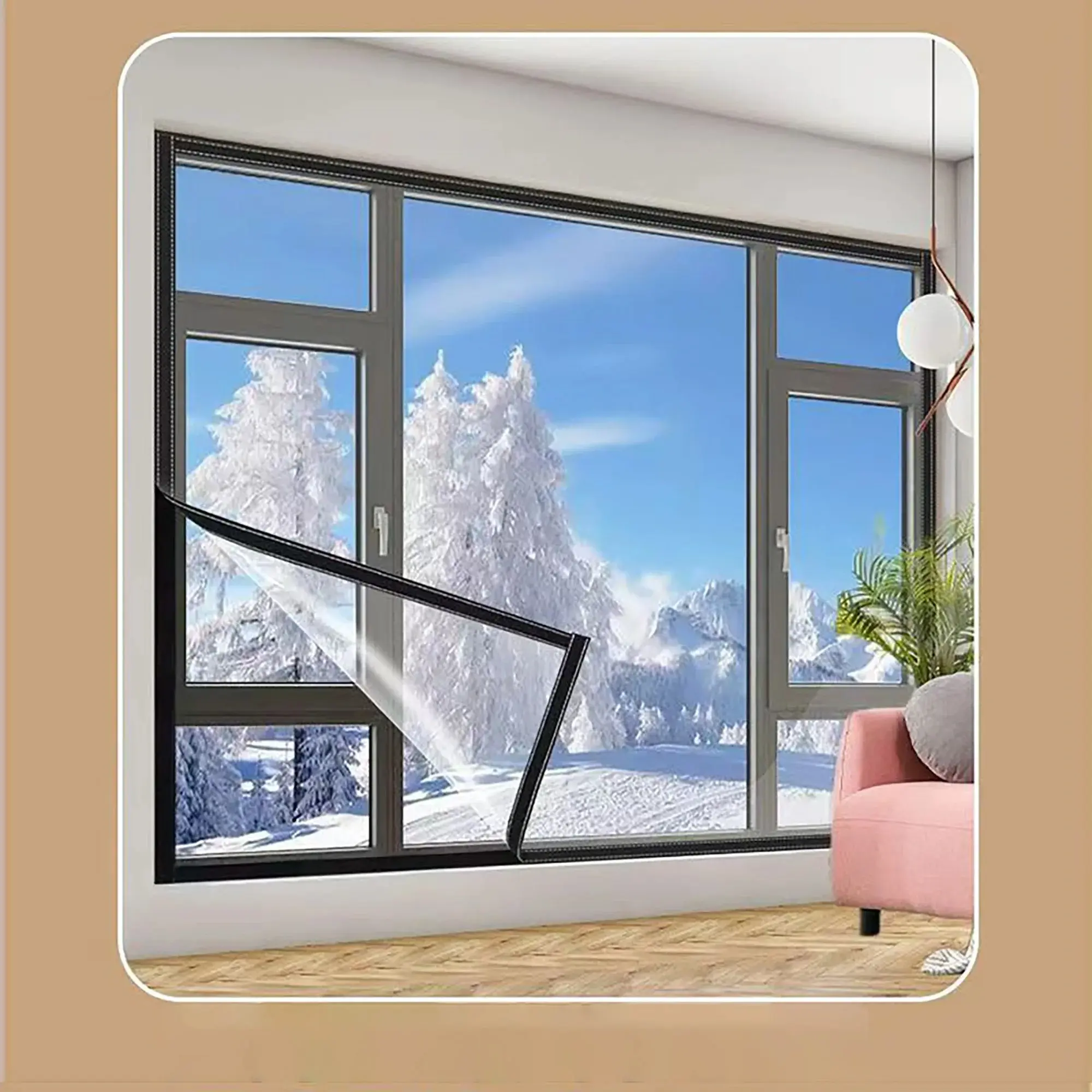 Indoor Windproof and Warm Windows in Winter, Thermal Insulation Film, Cold Insulation Film, Energy-Saving Transparent Natural Light Film, Comfortable Living Space