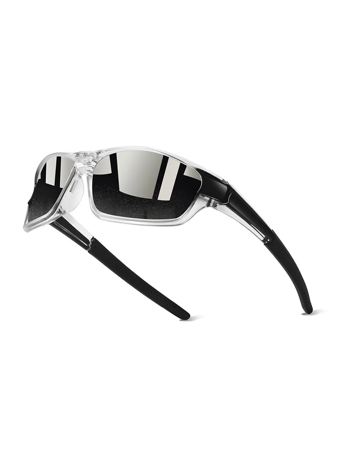 Latest Model Square Splicing Sports Glasses,Suitable Both Men And Women,EquipTransparent Frame Collocation Anti Slip Rubber Nose Pad,Fashion Comfortable,Suitable Cycling,Rock Climbing,Driving,Beach Etc Outdoor Activities