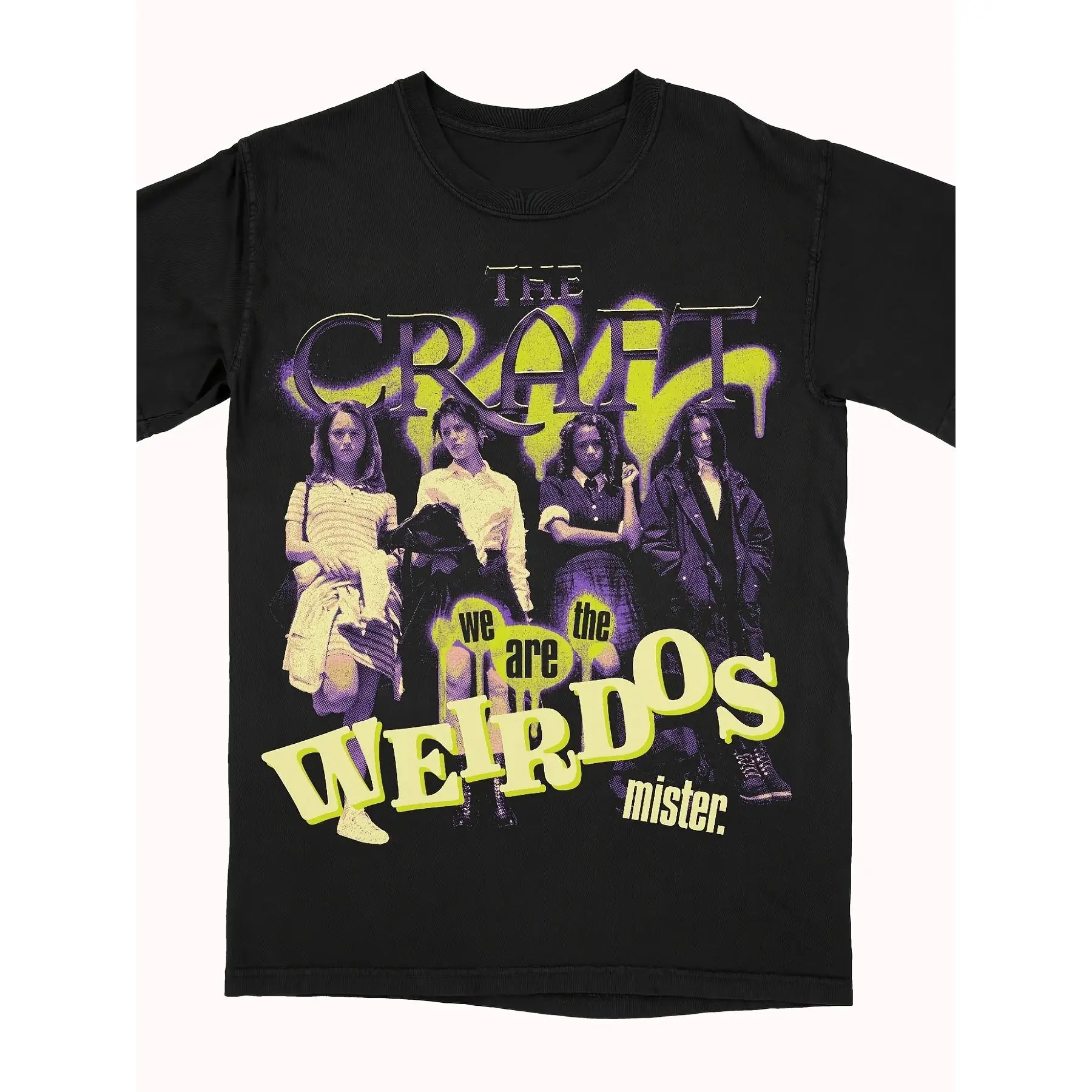 Men's Streetwear Tshirt, The Craft 'We Are The Weirdos' Print, Soft Loose Fit Shortsleeve Round Neck, Cotton, Foldable, Athletic, Casual, Cold Wash, Graphic, Cute, Loose-Fitting, Holiday